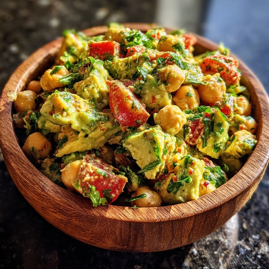Healthy & Light Avocado Chickpea Salad