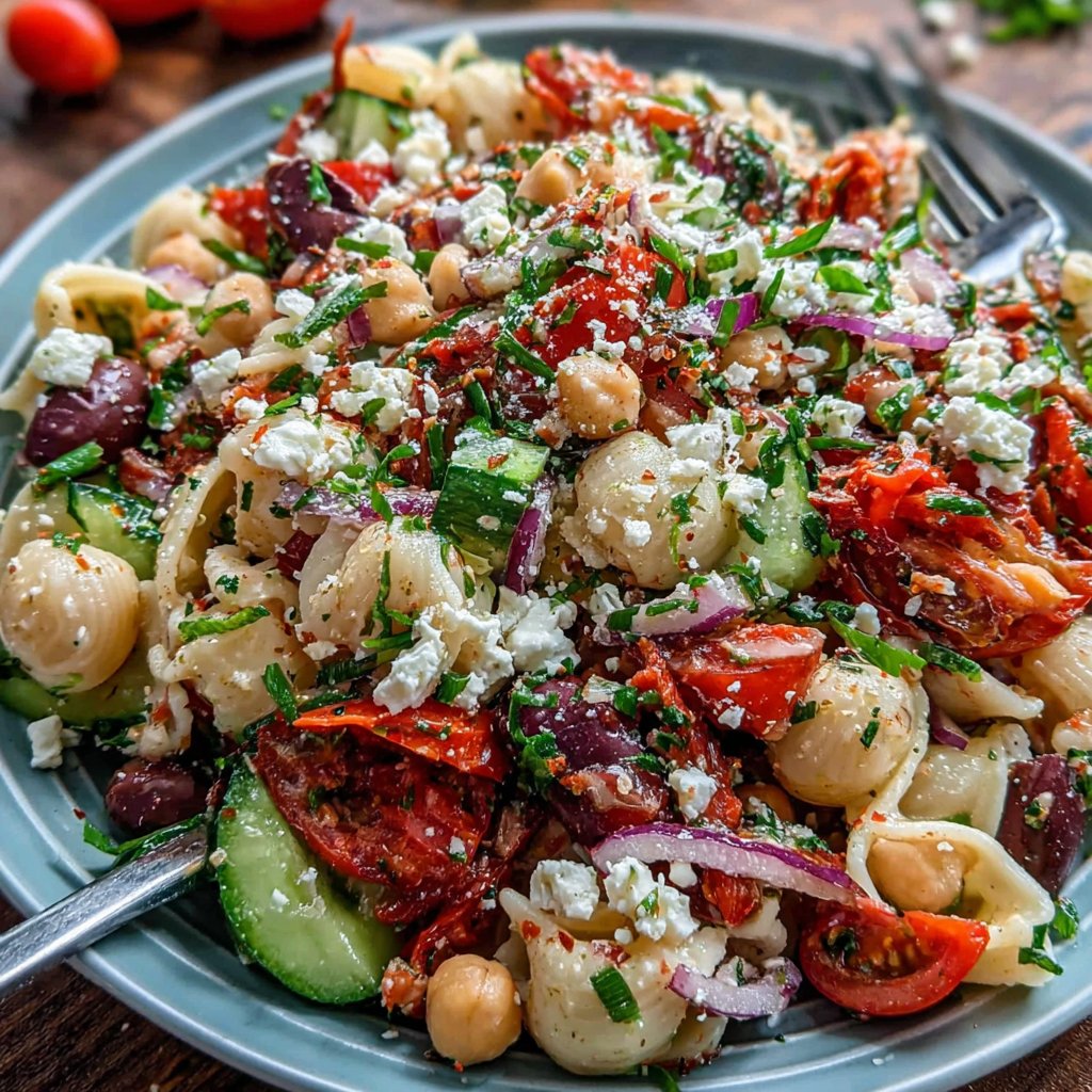 Mediterranean Chickpea Pasta Salad