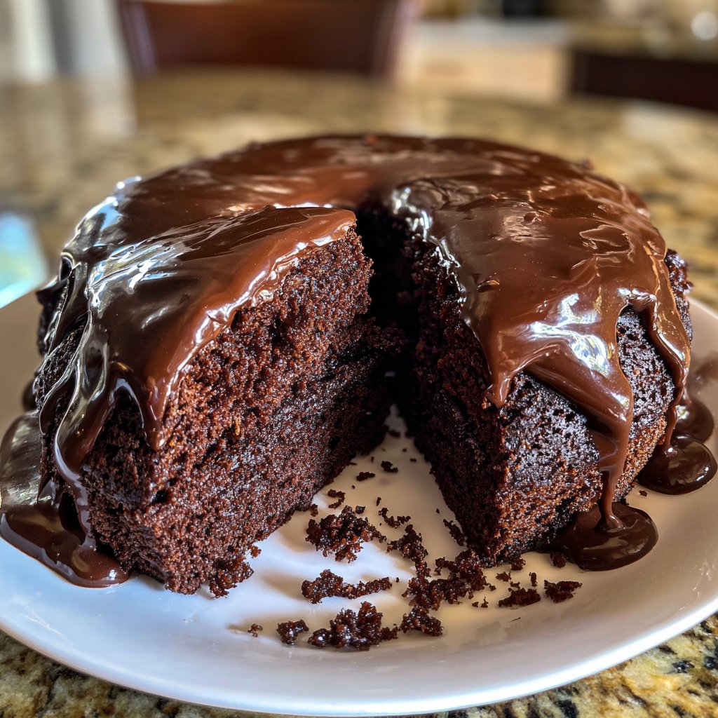 Moist Chocolate Cake With Rich Ganache