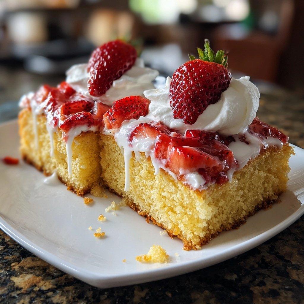 Easy Strawberry Shortcake Sheet Cake