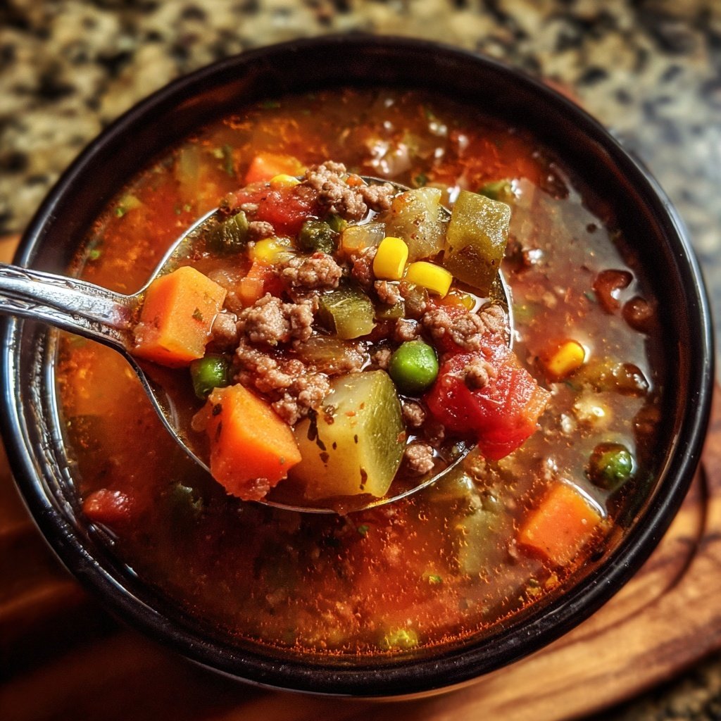 Loaded Hamburger Vegetable Soup