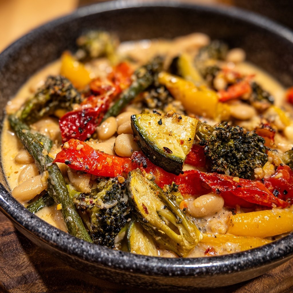 Roasted Veggie White Bean Skillet