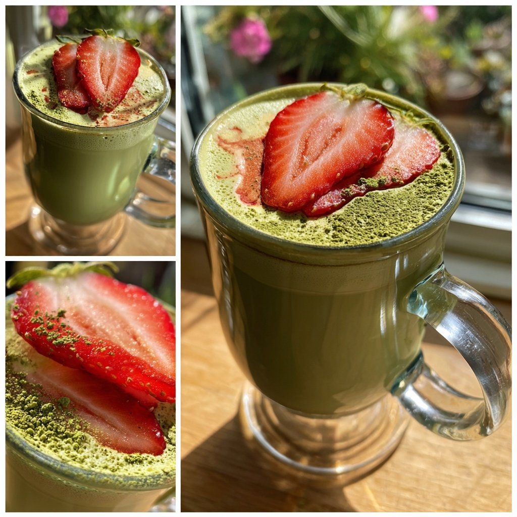 Iced Strawberry Matcha Latte Recipe