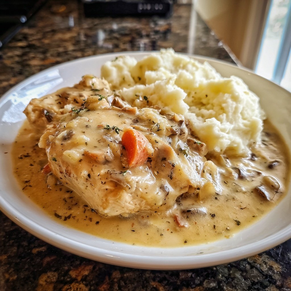 Comfort Food Creamy Chicken and Mashed Potatoes