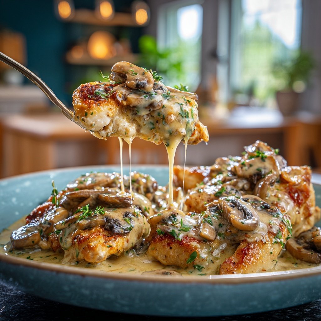 Creamy Garlic Chicken With Mushrooms