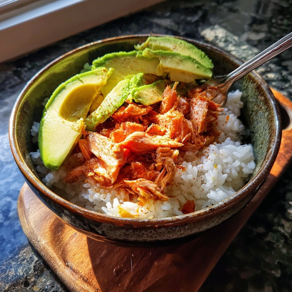 High Protein Salmon Rice Bowl